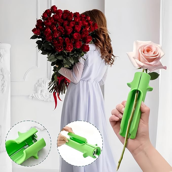 Rose Thorn Stripper Tool, Rose Stripper Thorn Remover, Thorn Remover for Roses, Flower Stripper with 1 Pair Gardening Gloves, Rose Thorn Remover for Home Florist Gardening Floral Arrangements