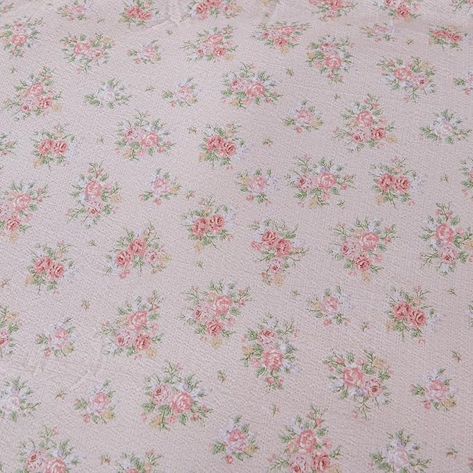 Comforter Set Queen Size Floral Soft 3 Pieces Chic Crinkle Gauze Fabric Garden Style Flower Print Botanical Comforter for All Seasons Luxury Warmth Comfy Breathable with 2 Pillowcases