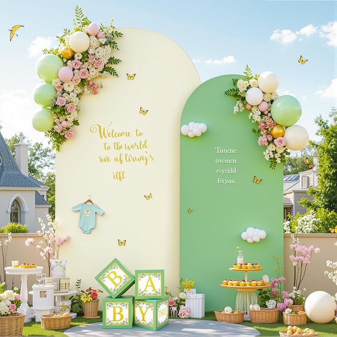 Beige Green Arch Backdrop Cover Set of 2 Spandex Arch Covers 7.2 and 6ft Wedding Birthday Party Arch Covers Stretchy Backdrop Bridal Baby Shower Biege Lavender Arch Stand Cover
