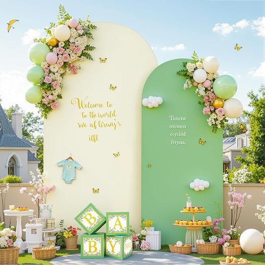 Beige Green Arch Backdrop Cover Set of 2 Spandex Arch Covers 7.2 and 6ft Wedding Birthday Party Arch Covers Stretchy Backdrop Bridal Baby Shower Biege Lavender Arch Stand Cover