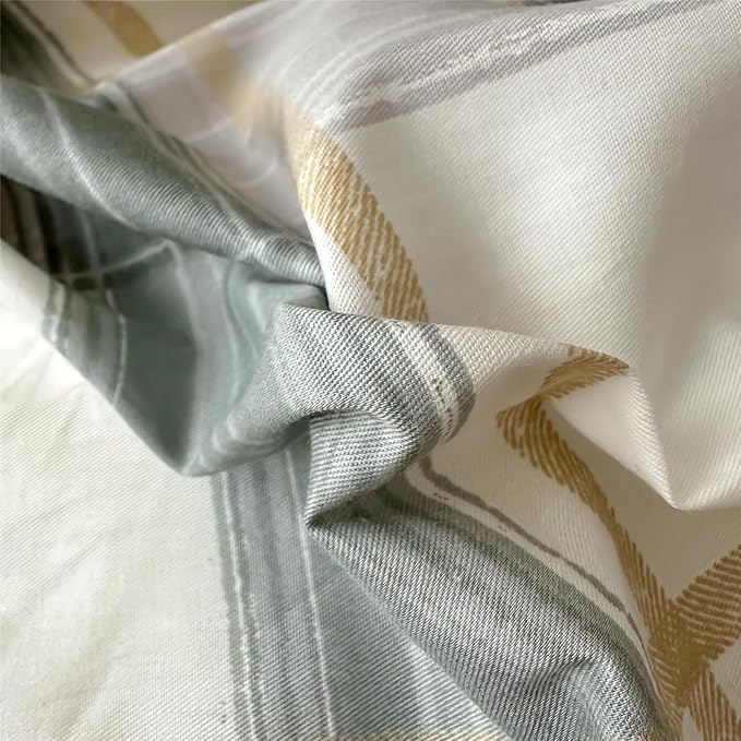 Plaid Full Size Comforter Set Geometric Plaid Grid Comforter Set Fluffy Soft Microfiber Bedding Comforter Farmhouse Checkered Comforter Set for All Season 3 Piece Plaid Bedding Comforter Set Full Size