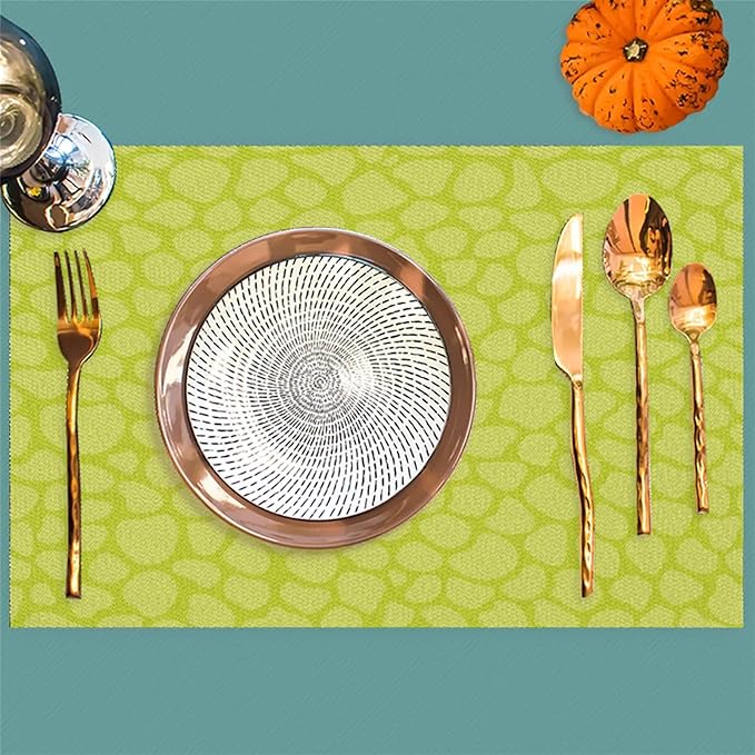 Sage Green Modern Placemats Set of 1 PVC Vinyl Non Slip Table Mats Waterproof Heat Resistant Place Mats Washable Wipeable Dining Table Mat for Kitchen Party Farmhouse Indoor Outdoor Decorative