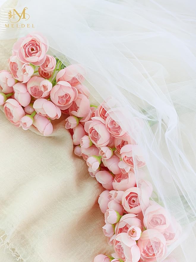 Meldel 32Pcs Ranunculus Artificial Flower, Faux Silk Mini Pink Ranunculus Flowers for DIY Bouquet, Bulk Fake Peony Wedding Filler Flowers for Centerpieces Arrangements Bridal Shower Decorations
