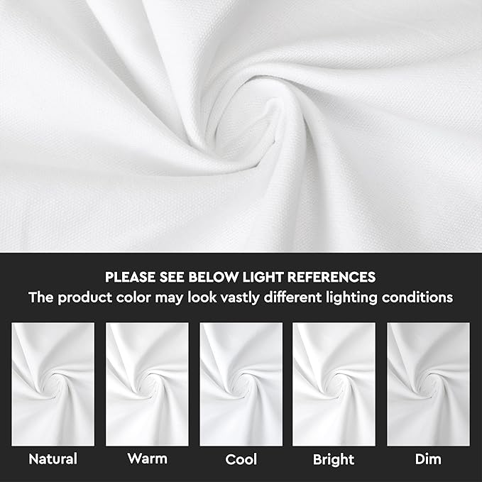 Encasa XO Table Runner 13"x91" Long | Cotton Canvas Fabric | White Solid Color | Machine Washable & Durable