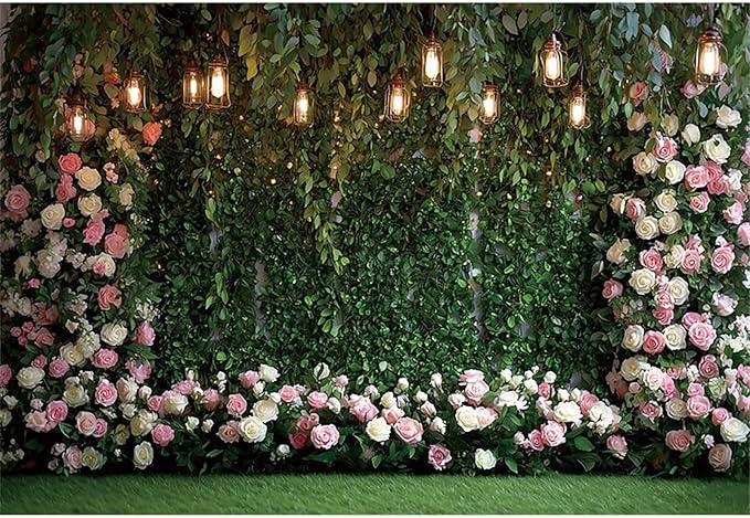 Baocicco Green Floral Wall Backdrops 20x10ft Outdoor Outside Wedding Background Bridal Shower Bride to Be Party Decorations Kids Adults Portraits Birthday Anniversary Banner Backdrop Photo Props