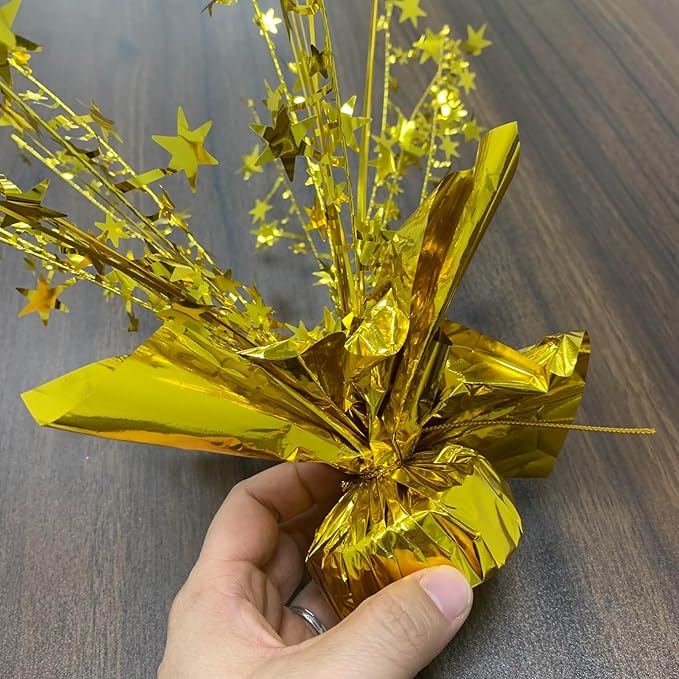 ALISSAR Glitter Gold Star Centerpieces-Table Decorations for Home Decor Birthday Wedding Anniversary Decor (4, Gold)