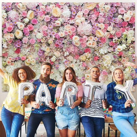 Pink Flower Wall Backdrop - Spring Mothers Day & Birthday Party Backdrop, 10X8FT