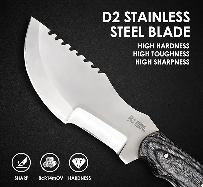 Rising Carfts Handmade-Fixed Blade-Tracker Knife-Outdoor Camping Knife With Sheath For Bushcarfting & Outdoor Survival.
