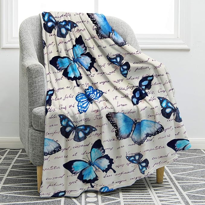 Jekeno Butterfly Throw Blanket Gifts for Women Girls, Christmas Birthday Valentines Day Butterfly Gifts for Butterflies Lovers Adult Kids,Butterfly Colorful Blanket Decor for Home Bed Couch