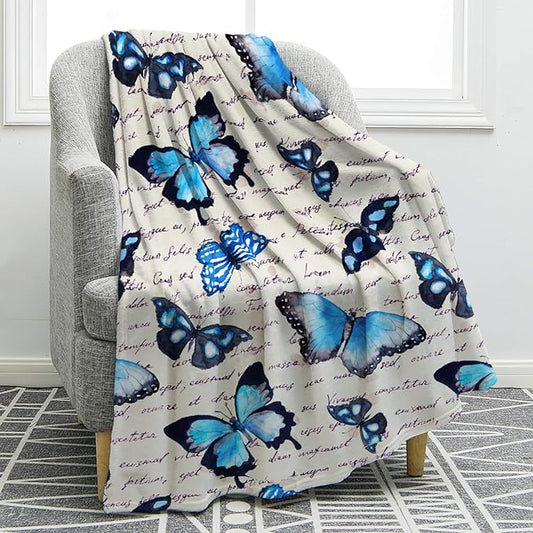 Jekeno Butterfly Throw Blanket Gifts for Women Girls, Christmas Birthday Valentines Butterfly Gifts for Butterflies Lovers Adult Kids, Colorful Blanket Decor for Home Bed Couch