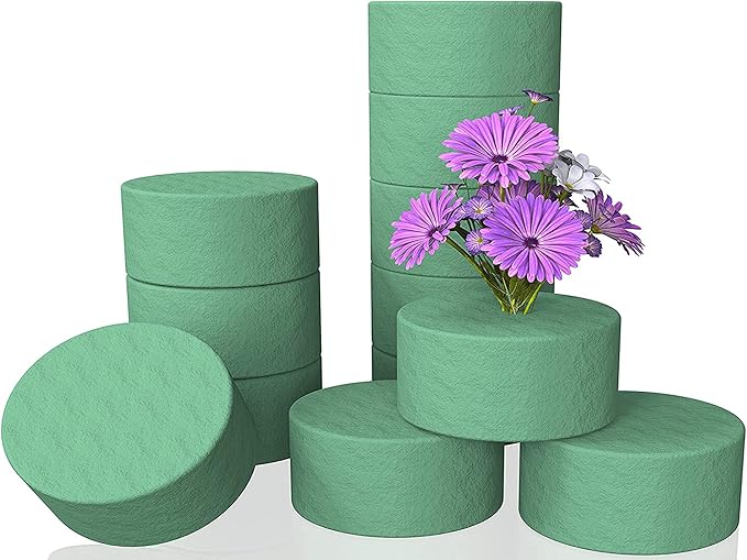 Flower Foam Block Round DIY Flower Arrangement Kit Wet Flower Foam 3 Inch 20 Pcs for Artificial Flowers, Wedding Aisle Flowers, Party Decoration