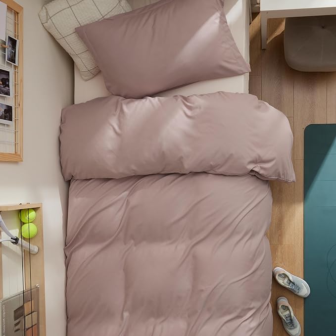 Bedsure Duvet Cover Twin/Twin XL Size - Soft Double Brushed Bedding Set for Kids & Adults, Zipper Closure, 2 Pieces, Includes 1 Duvet Cover (68"x90") & 1 Pillow Sham, NO Comforter, Mustard Yellow
