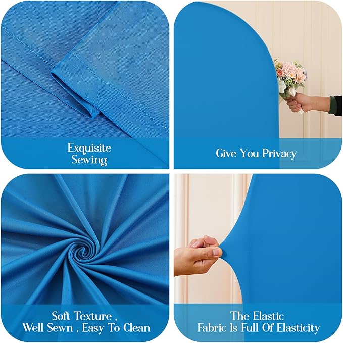 Gradient Blue Arch Backdrop Cover 8FT 7.2FT 6.6FT Arch Covers Stretchy Backdrop Set of 3, Party Arch Cover Spandex Fitted Under The Sea Fabric Arch Covers for Baby Shower Birthday Wedding Decoration