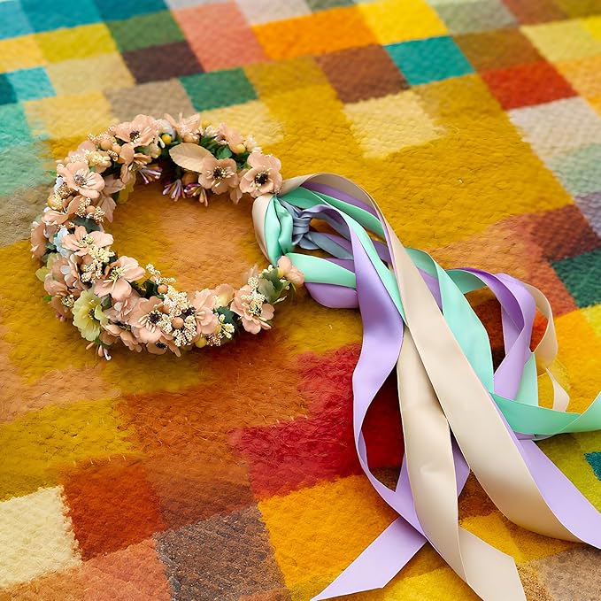 5/8 Ribbon, 10 Vintage Colors，50 Yards Satin Ribbon Set, Double Faced, 5 Yards Each for DIY Crafts, Gift Wrapping, Flower Bouquet, Bow, Hair, Wedding, Welcome Holiday Party Decorations