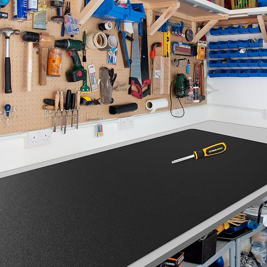 Black Plastic Table Cover Protector, 36" x 72" Waterproof Easy Flat PVC Desk Pad Mat, 1.5mm Thick Rectangle Vinyl Table Top Protector for Dining Room Table, Office, Dresser