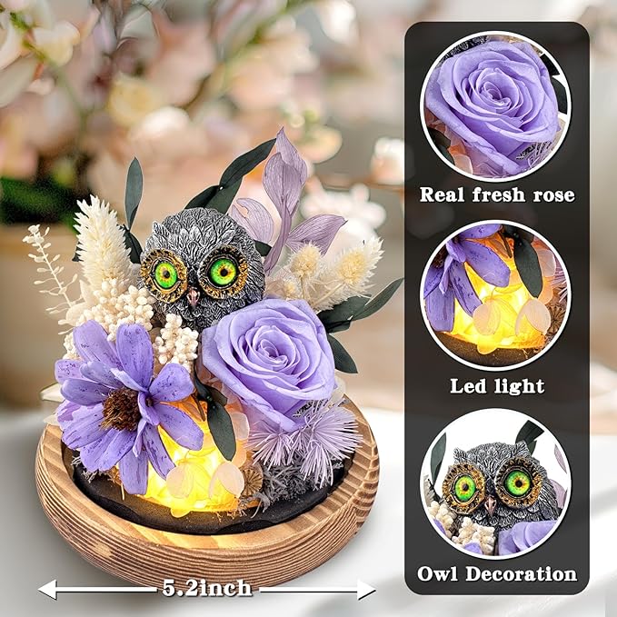 Preserved Roses & Fresh Flowers Bouquet – Gift for Women, Roses That Last Forever, Flowers for Delivery Prime, Birthday, Mother’s Day & Christmas