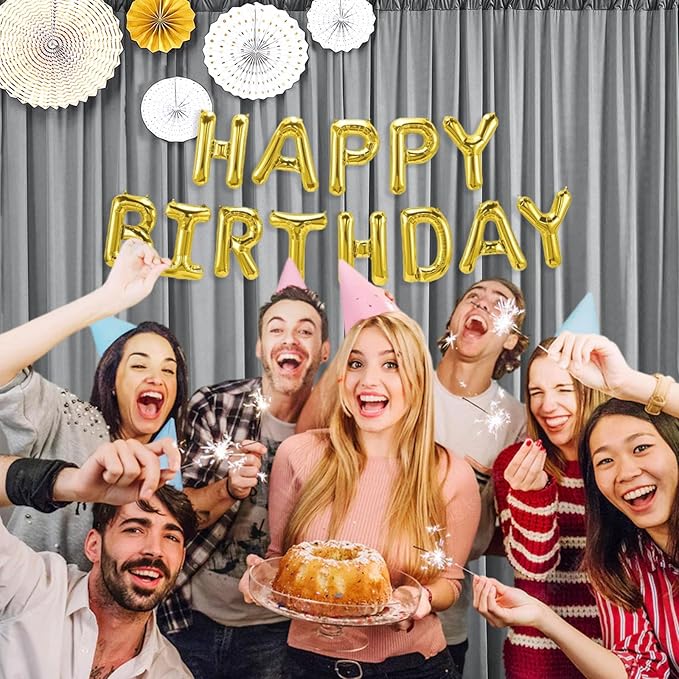 10 x 10 Feet Dark Grey Backdrop Curtain for Partie, Background Curtains for Photoshoot, Birthday, Wedding, Halloween, Thanksgiving, Christmas, New Year Party Decorations 5Ft x 10Ft, 2 Panels