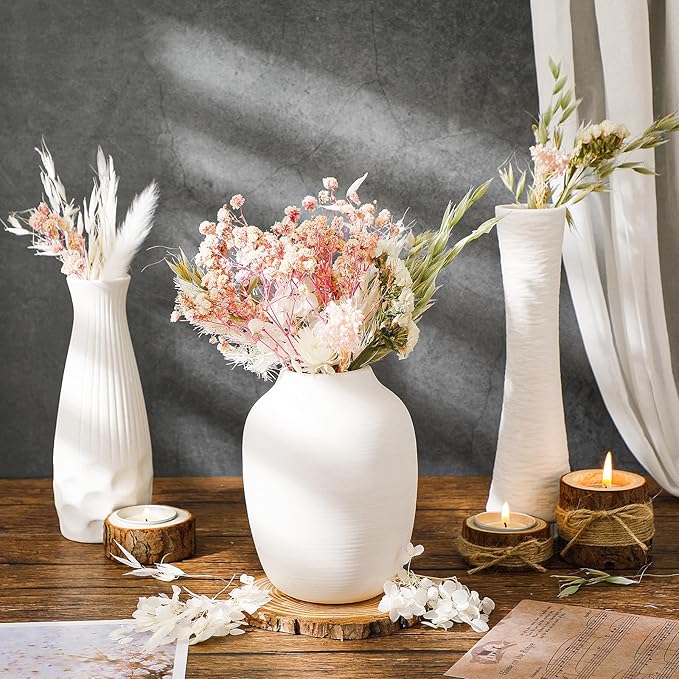 Real Dried Flowers, Natural Dry Flowers Mixed Natural Pressed Flowers Flores Secas Dried Florals for Crafts,Resin,Candle Making,Natural Flowers, Colors Vary Slightly(Pink and White)