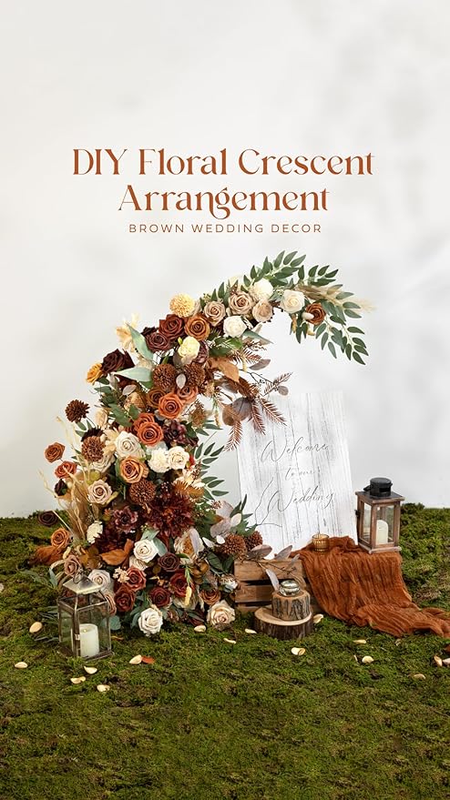 Ling's moment Artificial Flowers, 25Pcs 3" Roses in Amber Shades, Realistic DIY Foam Floral Decor for Wedding Bouquets/Centerpieces, Outdoor Party Backdrops, Room/Table, and Garden/Pot Decorations