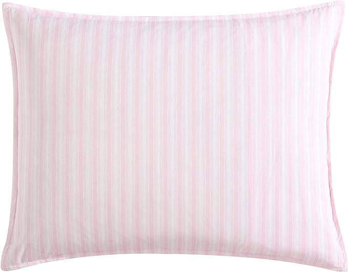 Laura Ashley - King Comforter Set, Soft & Reversible Cotton Bedding with a Smooth Feel, Medium Weight for Year Round Comfort, 3 Piece Bed Set with Matching Pillowcases (Delphine Mauve Pink)
