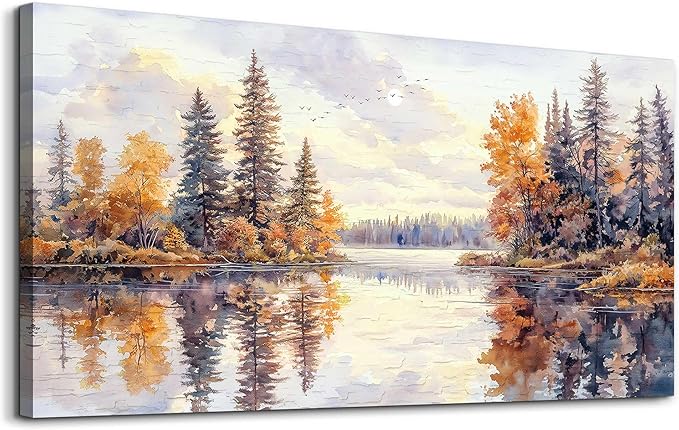 PHAOHUAXM Large Natural Landscape Wall Art For Dining Room Apartment Abstract Ink Landscape Painting Wall Decoration Living Room Bedroom Office Artwork Pictures Home Decoration Aesthetics 30x60 In