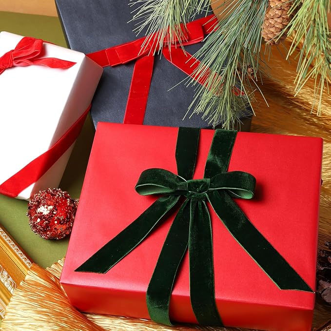 LaRibbons Red Wrapping Paper, Mini Roll-17 Inch x 33 Feet, Christmas Gift Wrap Paper Rolls, Perfect for Holiday, Wedding, Valentine's Day, Birthday, Baby Shower Presents