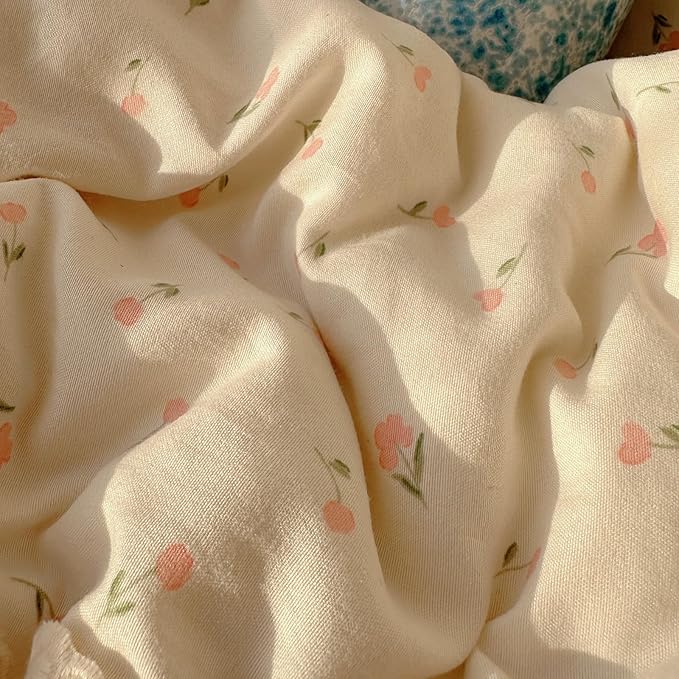 VM VOUGEMARKET Lace Comforter Set Queen Garden Flower Comforter with 2 Pillowcaases Cottagecore Bedding Set Pink Floral Comforter Set 90"x90"