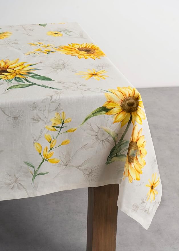 Maison d' Hermine Table Cloth Rectangle Table 100% Cotton 60 x 120 Inches Tablecloth Reusable Decorative Everyday Use for Dining Room, Farmhouse, Home, Party, Festive & Wedding Spring Summer - Candice