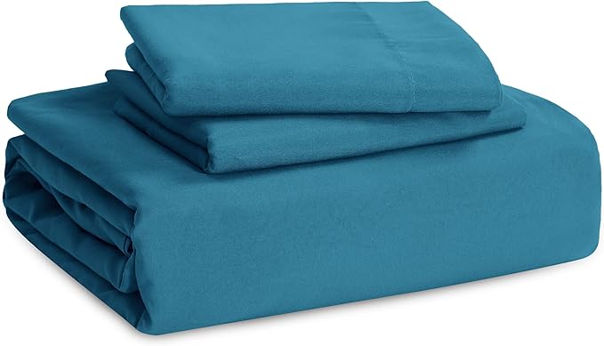 Bedsure Teal Duvet Cover Queen Size - 3 Pieces Prewashed Cotton-Like Extra Soft Bedding Set, Includes 1 Duvet Cover 90x90 Inches with Zipper Closure & 2 Pillow Shams, Comforter Not Included