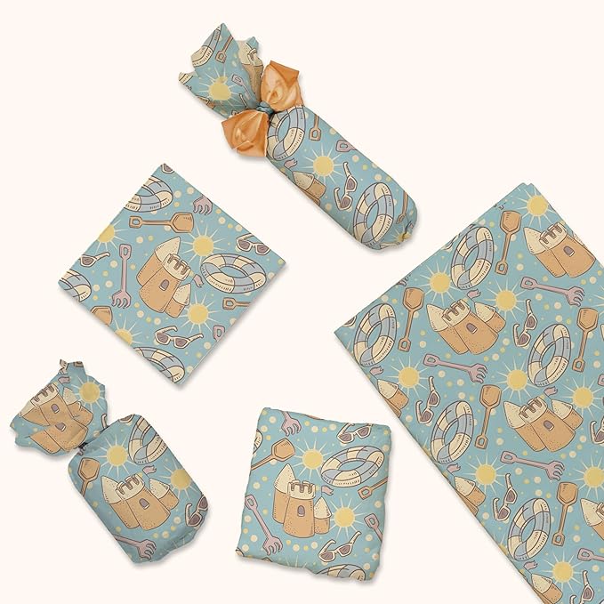 Pro Supply Global Beach Fun Printed Tissue Paper for Gift Bags or Boxes and Wrapping - Summer Bulk Decorative Art Tissue Paper for Packaging and Gifting | 24 Sheets 20" x 30"