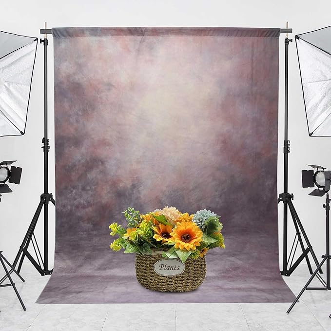 Abstract Professional Photography Backdrop for Portrait Photo Props Booth Background Photoshoot Studio with Polyester Fabric Roller Pocket on Top (8x10,Purple,No Stand)