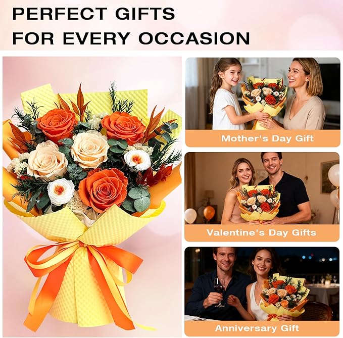 Vrioca Flowers for Delivery, Preserved Flowers Bouquets, Birthday Gifts for Women Mom