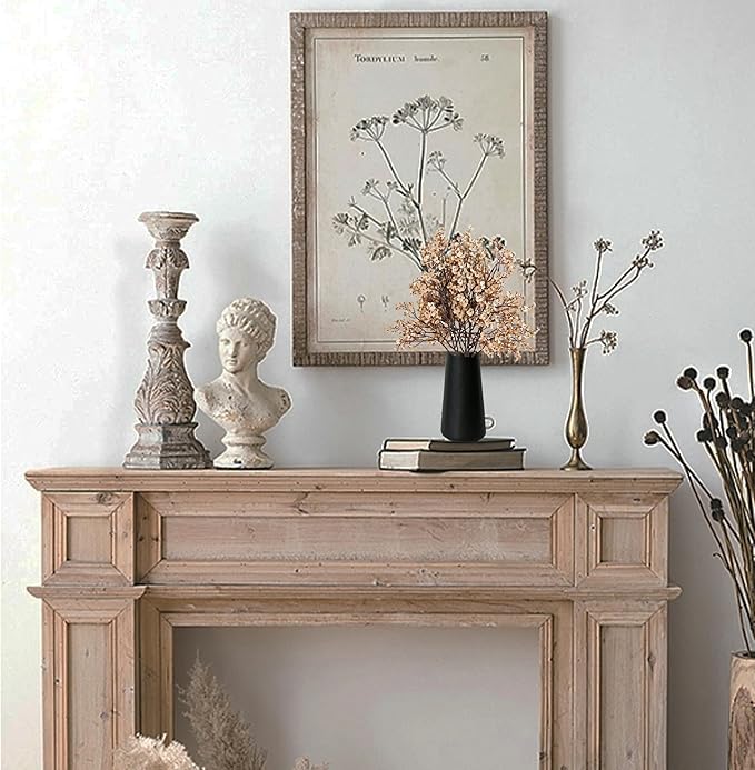 Mandy's Light Brown Artificial Baby’s Breath European Flowers 6 Bundles Silk Gypsophila with Bendable Stems for Fall Thanksgiving & Christmas Centerpiece Wedding Decor and Table Arrangements