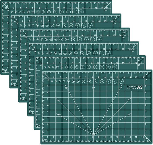 6 Pack Self Healing Cutting Mat 12" x 18" Rotary Cutting Sewing Mat Double Sided 5 Layers Craft Board for Sewing Crafts Hobby Fabric Precision Scrapbooking Project