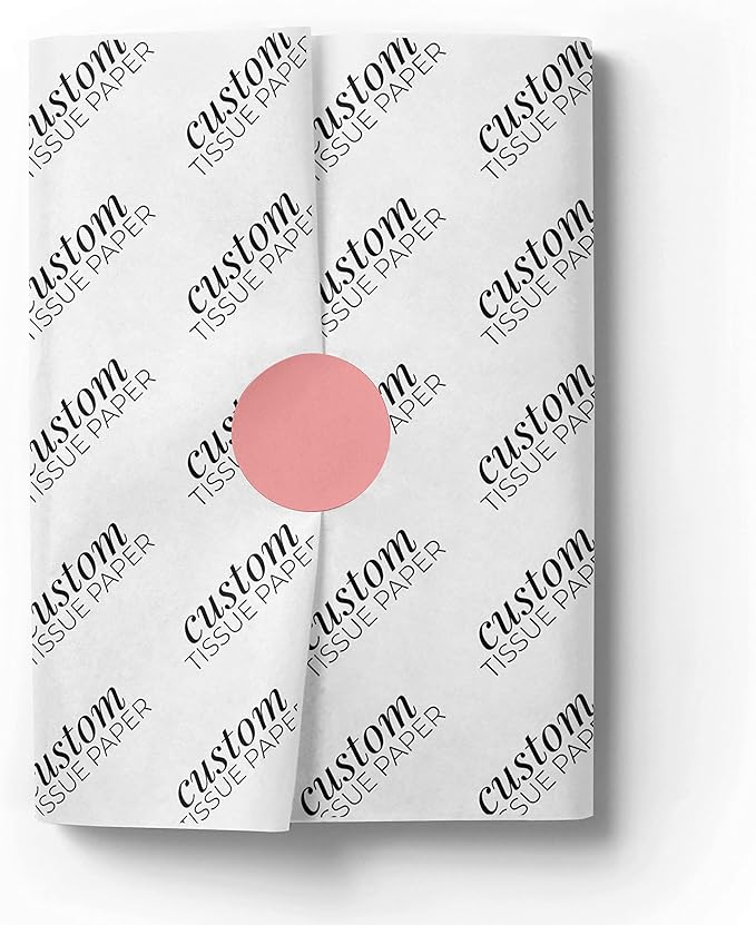 COACO Personalized Tissue Paper, Your Custom Design, Logo, or Text, Great for Holiday or Special Occasion, Small Business Packaging or Gift Wrapping, Gift Bags, 30, 50, or 100 Count, White (20"x18")