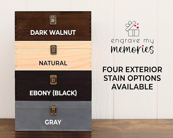 Personalized Memorial Keepsake Box - Custom Engraved Wooden Memory Box for Remembrance Sympathy Gift for Loss of Loved One - Funeral Urn Box for Ashes, Photos, Mementos - Customized Gifts
