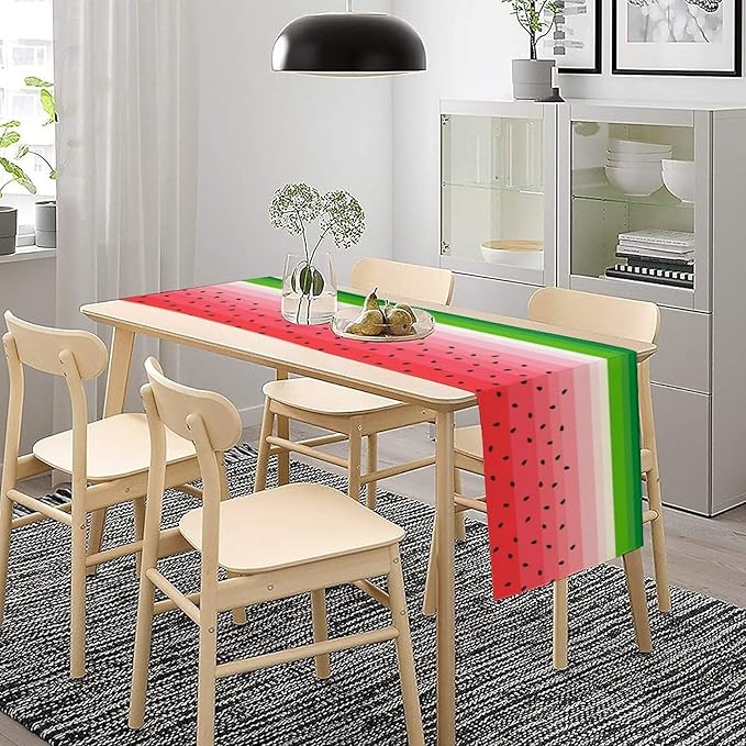Watermelon Table Runner,Summer Fruit Tropical Birthday Party Decorations Dining Room Home Kitchen Table Decor 13 x 60In