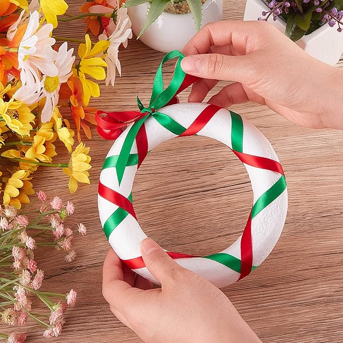 Juexica 48 Pcs 6 Inch Foam Wreath Forms for Crafts Foam Circles Ring Small Wreath Polystyrene Ring for Wedding Home Flower Projects DIY Arts Crafts Supplies Christmas Decorations