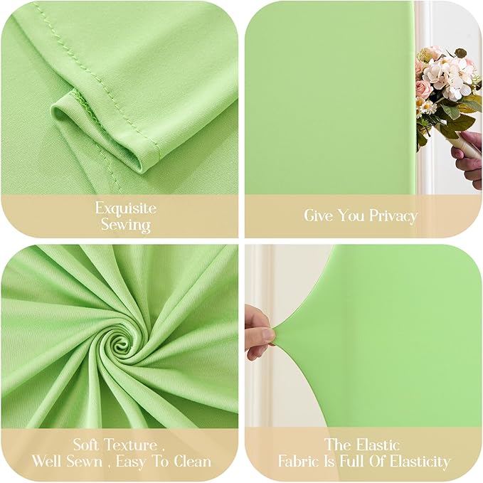 Boho Arch Backdrop Cover 6FT 5FT 4FT Stretchy Wedding Arch Covers Set of 3 Spandex Fitted Sage Green Light Green Cream Fabric Backdrop Cover for Party Baby Shower Birthday Decoration