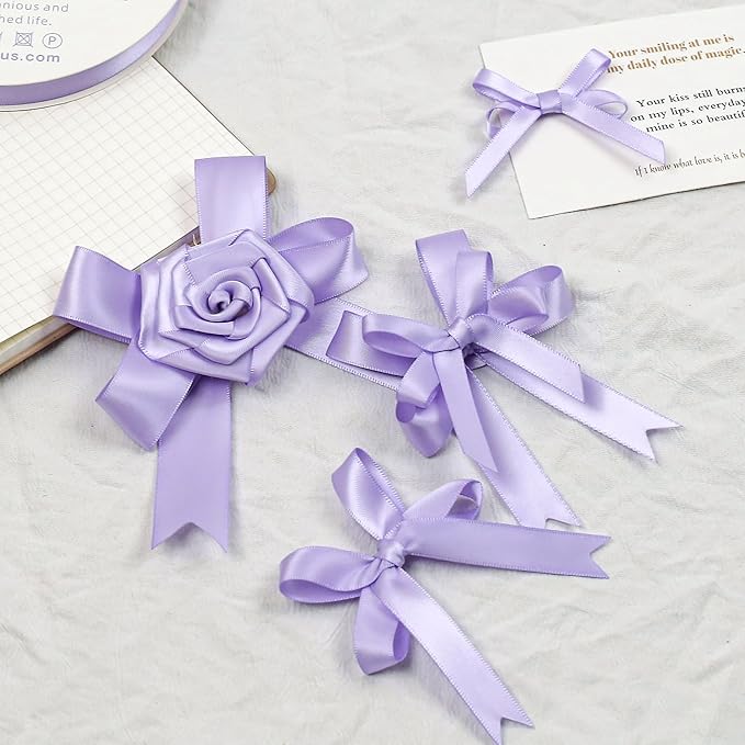 Premium Double Faced Satin Lavender Ribbon, 1/2 Inch X 50 Yards, Perfect for Gift Wrapping, Crafts, Wedding Decor
