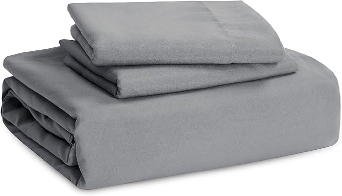Bedsure Grey Duvet Cover Twin/Twin XL Size - 2 Pieces Prewashed Cotton-Like Extra Soft Bedding Set, Includes 1 Twin Duvet Cover 68x90 Inches with Zipper Closure & 1 Pillow Sham, No Comforter