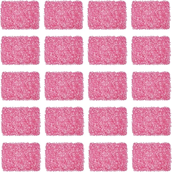 16"x 24" Artificial Flower Wall Panels,Flower Wall Mat Silk Flower Panels for Outdoor Garden Backyard Fence Fence Privacy Screen and Indoor Wall Decor(20Pcs Pink,Style 2)