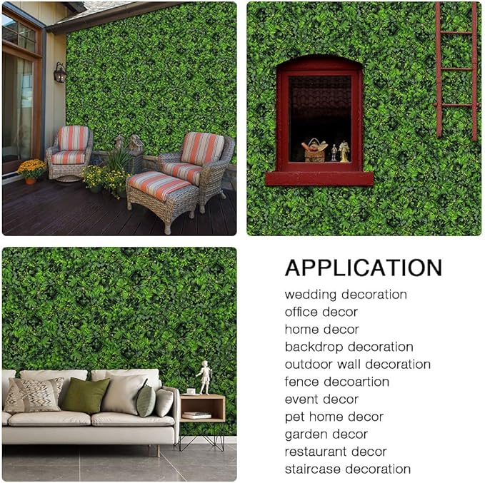 ULAND Artificial Topiary Hedges Panels, Plastic Faux Shrubs Fence Mat, Greenery Wall Backdrop Decor, Garden Privacy Screen Fence, Pack of 6pcs 20"x20"