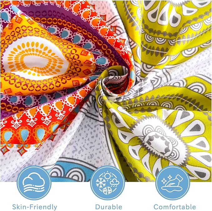 Bedlifes King Size Extra Deep Pocket Sheet Sets - Fits Mattresses Up to 18-24" Thick, 4-Piece Microfiber Set with 1800 Thread Count, Soft, Smooth, Breathable, Featuring Mandala Patterned