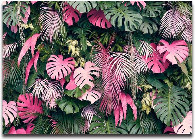 Cliouar-Wall Mural Wallpaper for Bedroom Living Room 3D Mural Monstera Tropical Plant Green Plant Banana Leaf Palm Leaf 158" x 110"(Not Self-Adhesive)