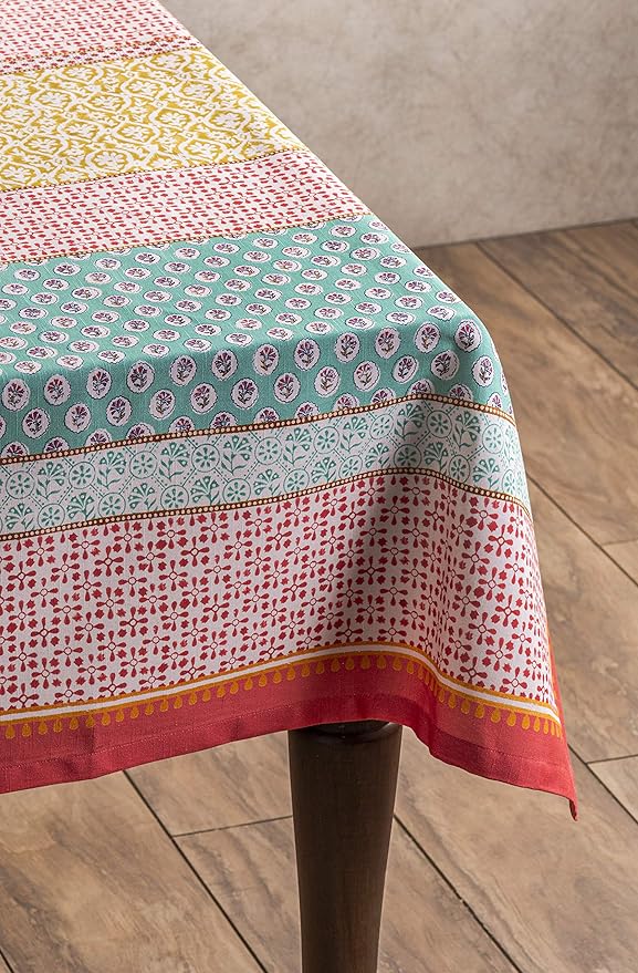 Maison d' Hermine Table Cloth Square Table 100% Cotton 60 x 60 Inches Tablecloth Reusable Decorative Everyday Use for Dining Room, Farmhouse, Home, Party, Festive & Wedding Spring Summer - Provence