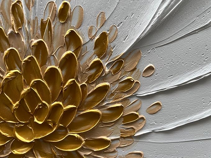 Hand Painted White Flower Texture Art 24x48 inch Modern Abstract Home Wall Decoration Oil Painting