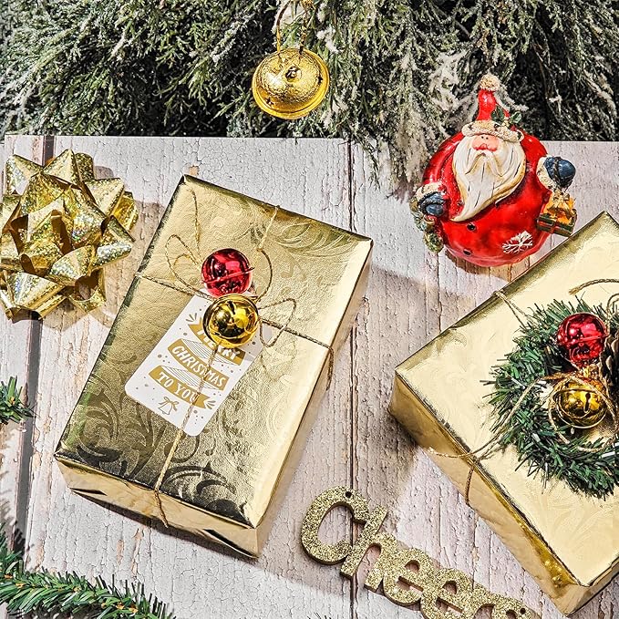 LeZakaa 3D Embossed Floral Foil Gold Wrapping Paper, Vintage Flower Metallic Foil for Birthday Christmas Party Holiday Gift Wrap, for DIY Crafts Scrapbook, Large Roll 30 inch x 32.8 Ft(Gold)