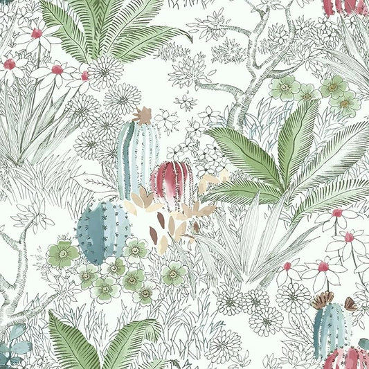 Erfoni 17.7x236.2inch Floral Peel and Stick Wallpaper - Flower Vintage Green Leaf Contact Paper - Self Adhesive DIY Removable Wall Covering for Home