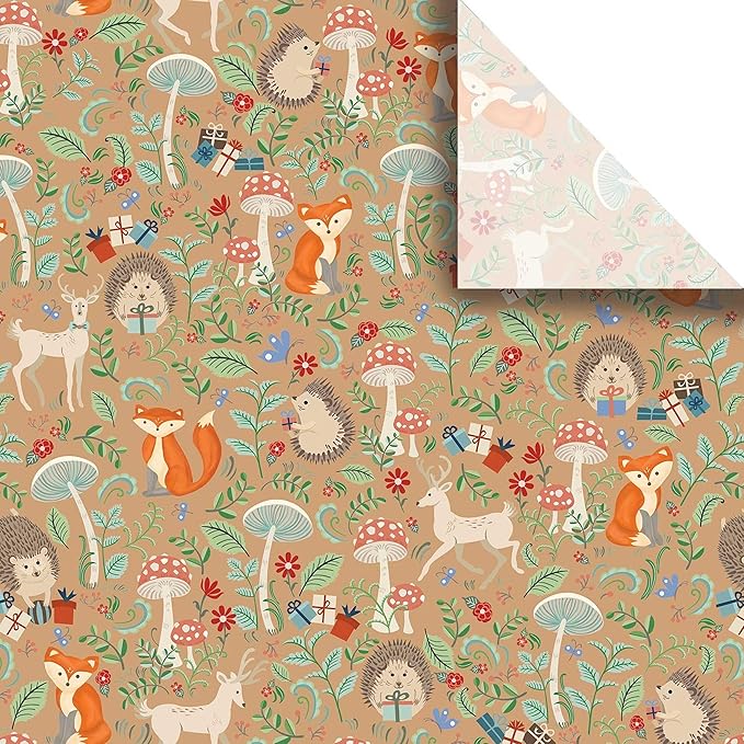 Colors of Rainbow - Fox & Hedgehog - 12 Sheets, 20 inch X 29 inch - Italian Print Tissue Paper for Decoupage Gift Basket Gift Bag Party Crafts (Fox & Hedgehog)